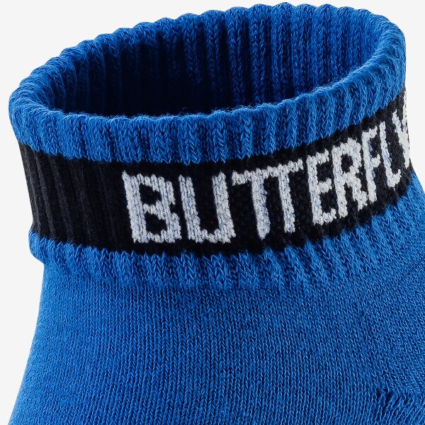 Butterfly Levalis Socks - Blue - Logo -Close-Up